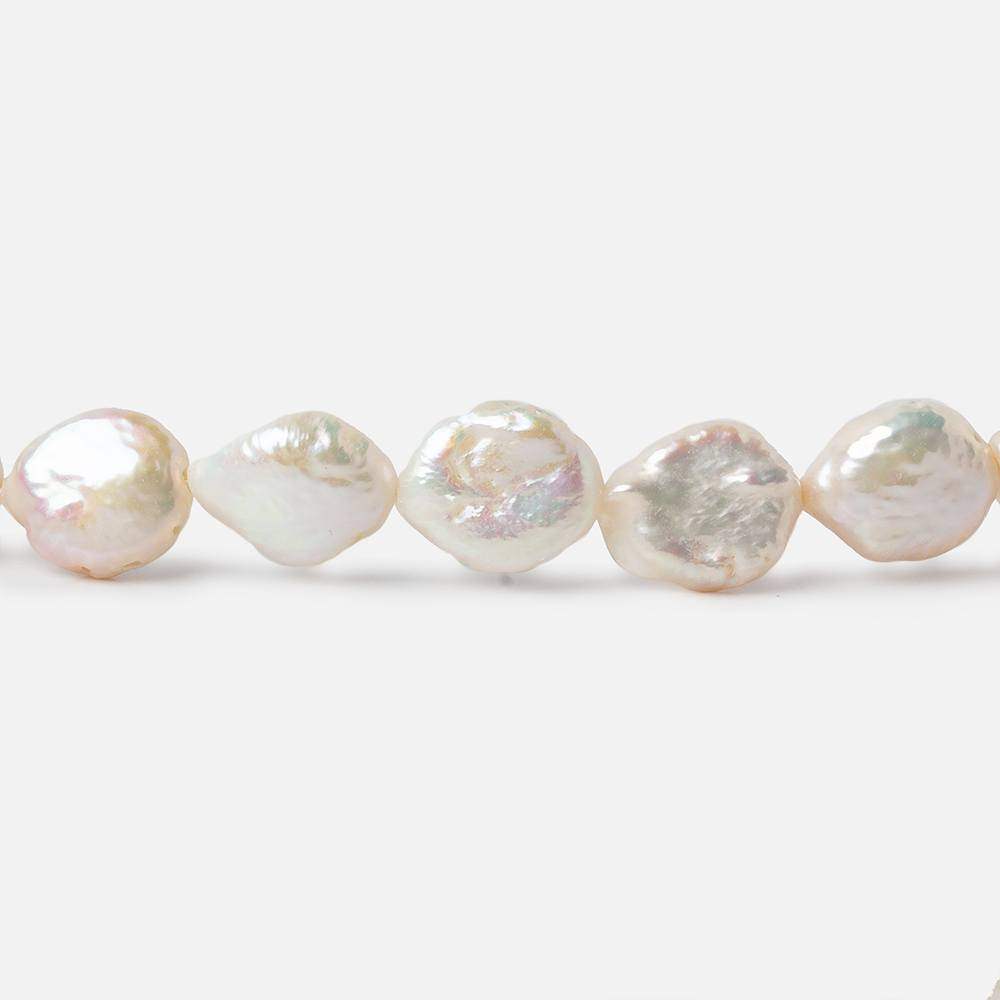 8.5mm Cream White Coin Freshwater Pearls 16 inch 40 pieces