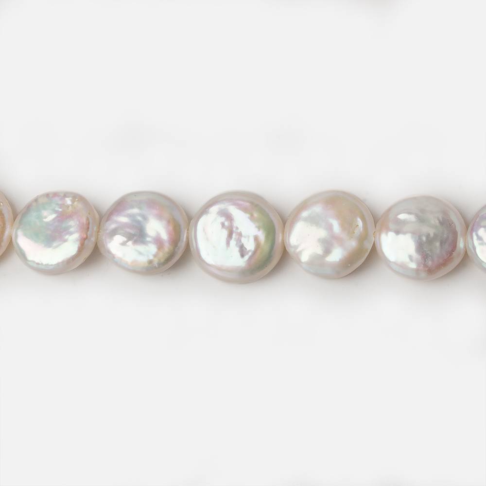 8.5mm Cream White Coin Freshwater Pearls 16 inch 40 pieces
