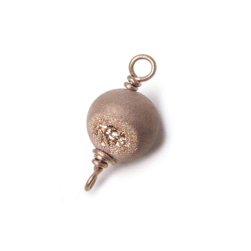 8.5mm Rose Gold plated Drusy Agate plain round Connector 1 piece