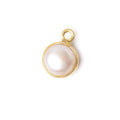 8.5mm Vermeil Bezel Rose' White Freshwater Pearl Button Pendant 1 Piece