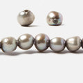 8.5x9.5-10.5x9.5mm Platinum Silver Baroque 2.5mm large hole Pearl 15 in. 44 pcs