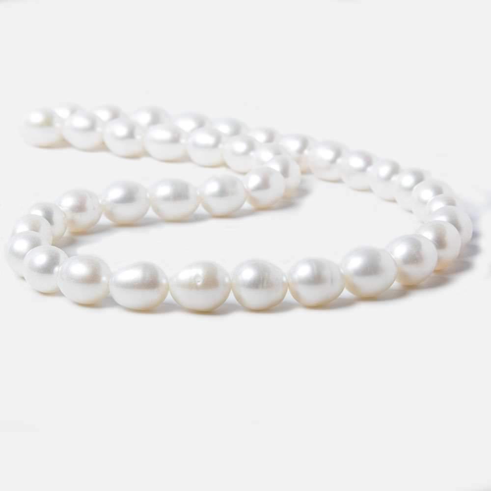 8.5x9.5-9.5x11mm White Straight Drill Baroque Freshwater Pearl 15.5 inch 39 pcs