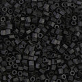 Miyuki 8C-401F  Two Cut 8/0  Matte Black Hex Seed Beads - 5 or 10 gm