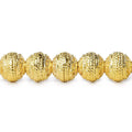 8mm 22kt Gold plated Copper Bead Miligrain Rings 8 inch 27 pieces