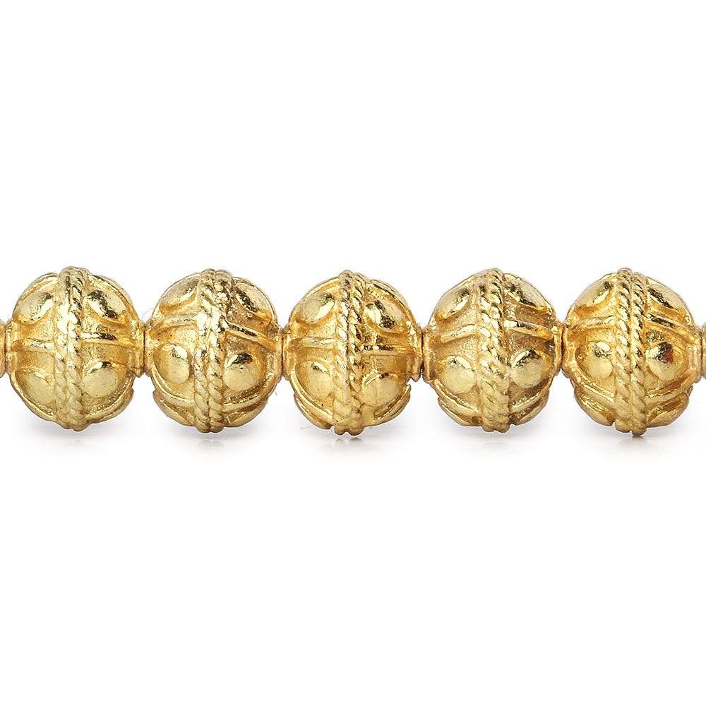 8mm 22kt Gold Plated Copper Bead Roval Pear Design 8 inch 28 pieces