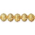 8mm 22kt Gold Plated Copper Bead Roval Pear Design 8 inch 28 pieces