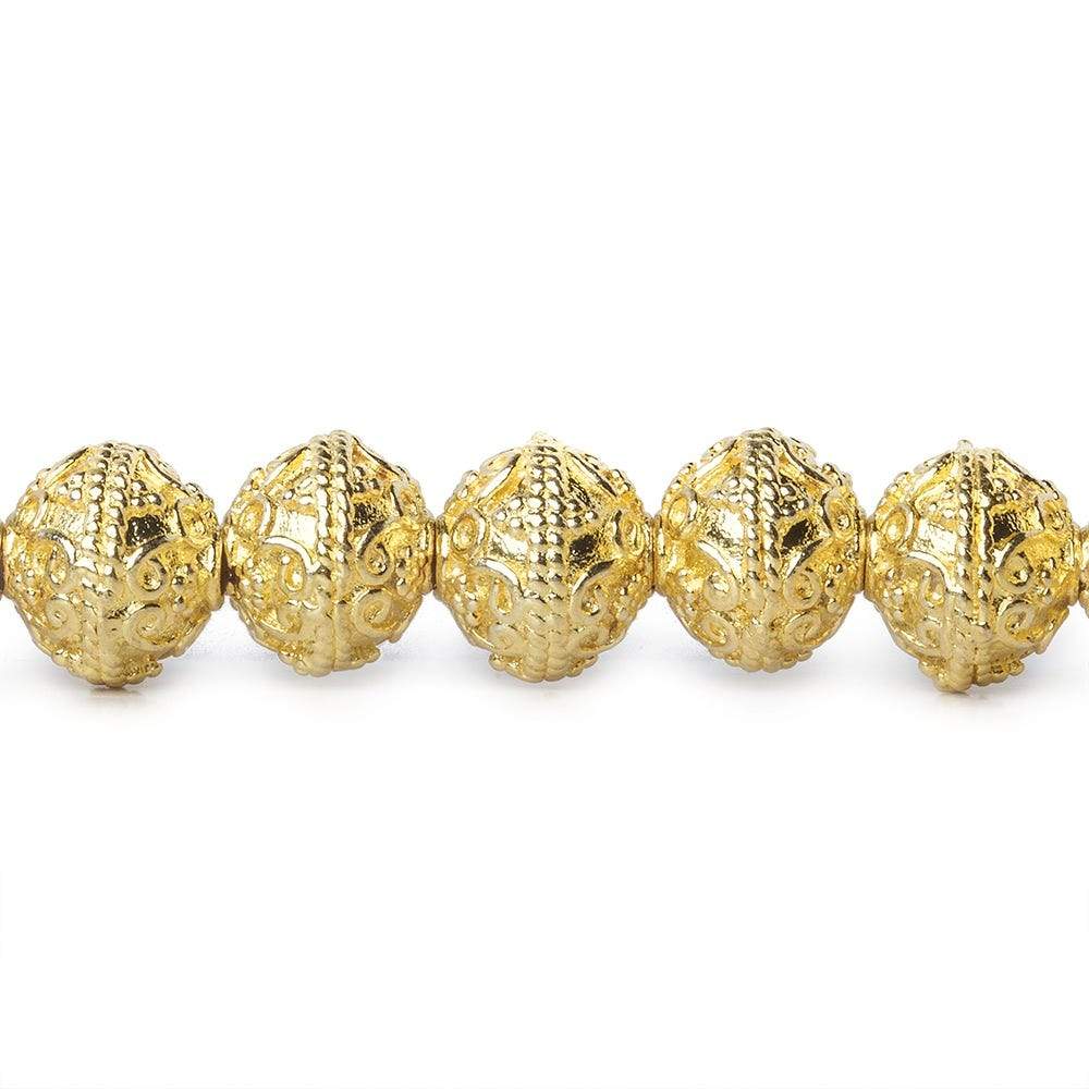 8mm 22kt Gold Plated Copper Bead Roval Petite Persian 8 inch 28 pieces