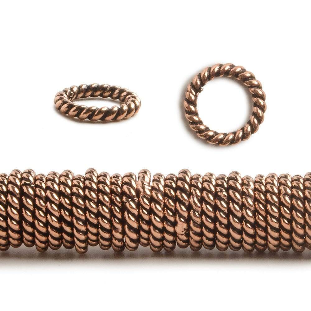 8mm Antiqued Copper Twisted Jump ring 8 inch 140 pcs
