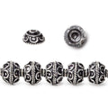 8mm Antiqued Sterling Silver plated Bead Cap Simple Arch Design 8 inch 54 beads