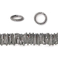 8mm Antiqued Sterling Silver Plated Copper Jumpring 8 inch 144 pcs