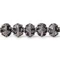 8mm Antiqued Sterling Silver plated Copper Triangle Miligrain Bead 8 in 30 pcs