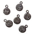 8mm Black Gold Bezel Metallic Platinum Drusy Coin Pendant 1 piece