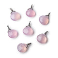 8mm Black Gold Wire Wrapped Rose Pink Chalcedony Faceted Heart 1 Focal Pendant