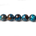 8mm Dark Chrysocolla Plain Rounds 15.5 inch 50 beads AA