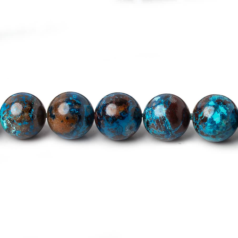 8mm Dark Chrysocolla Plain Rounds 15.5 inch 50 beads AA