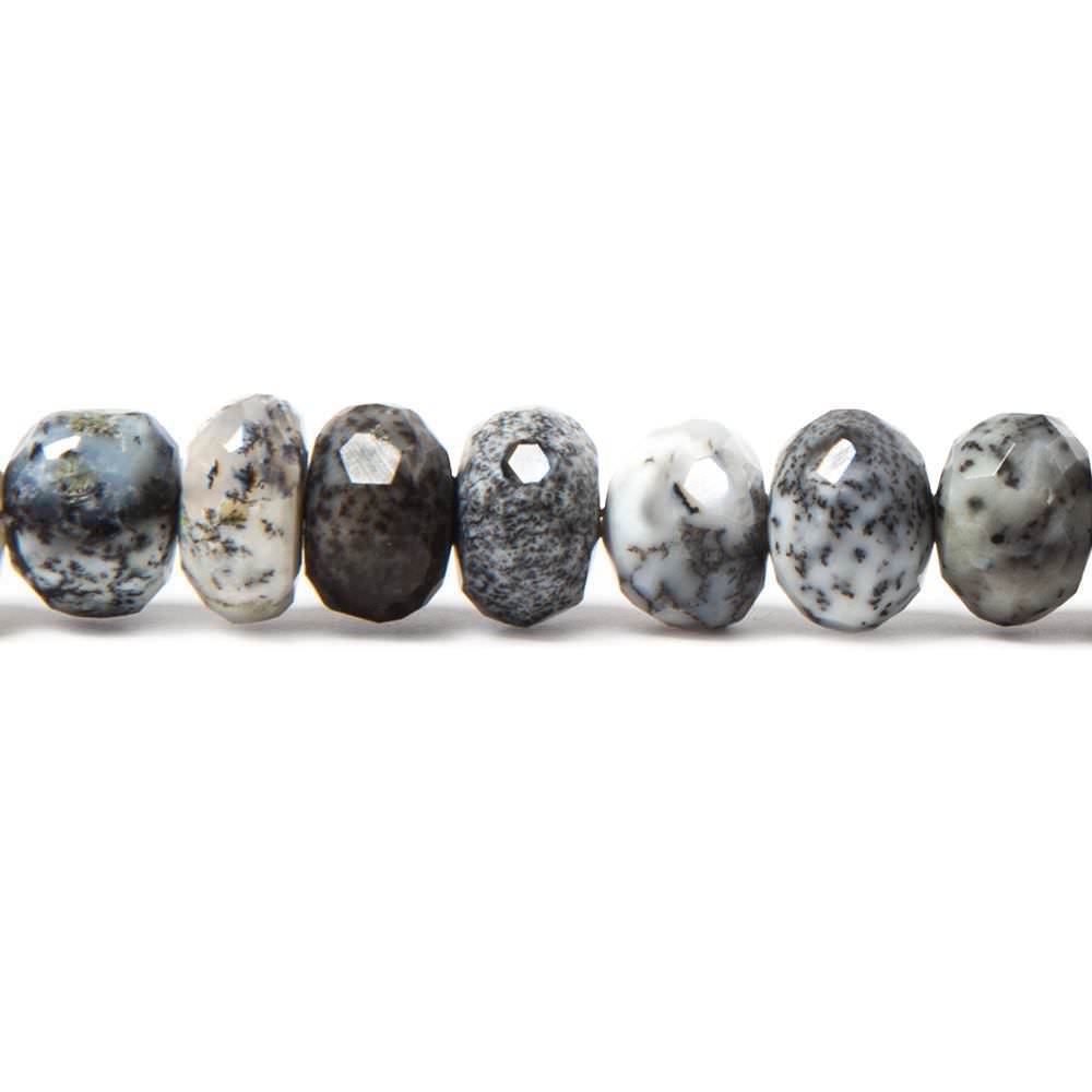 8mm Dendritic Opal faceted rondelles 8 inches 39 beads AA grade