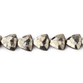 8mm Golden Pyrite Straight Drilled Faceted Flat Trillion 9 inches 29 beads