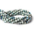 8mm K2 Azurite Granite "K2 Jasper" plain rounds 15 inch 47 beads