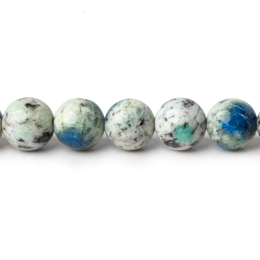 8mm K2 Azurite Granite "K2 Jasper" plain rounds 15 inch 47 beads