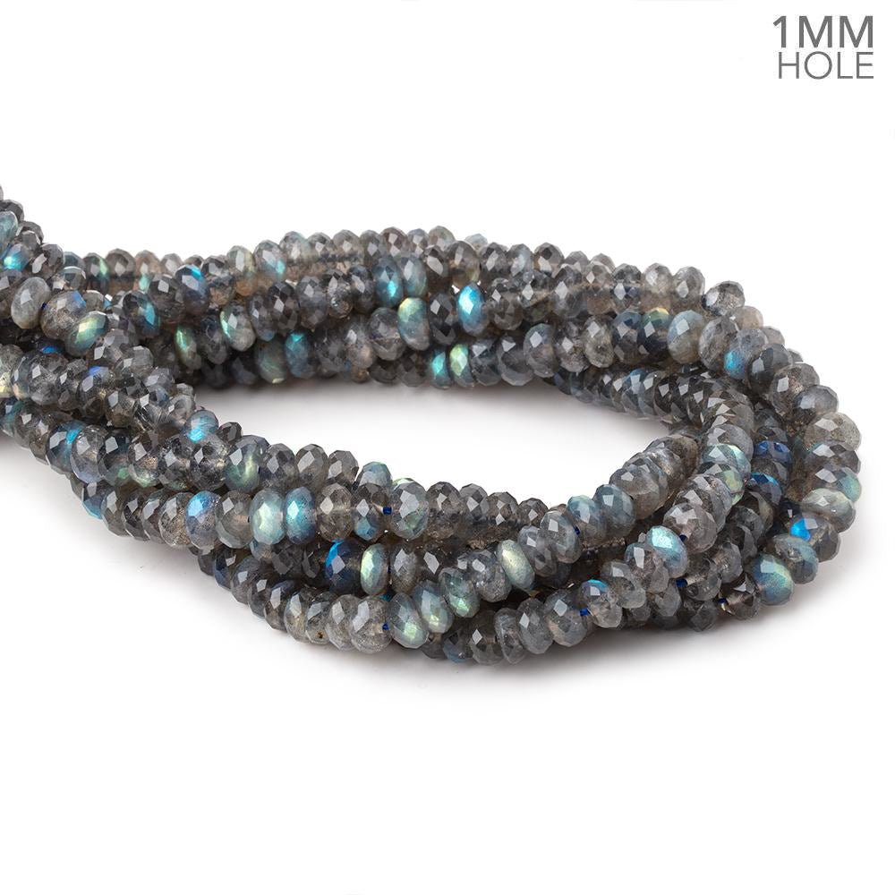 8mm Labradorite Faceted Rondelle Beads 16 inch 105 pieces 1mm Large Hole