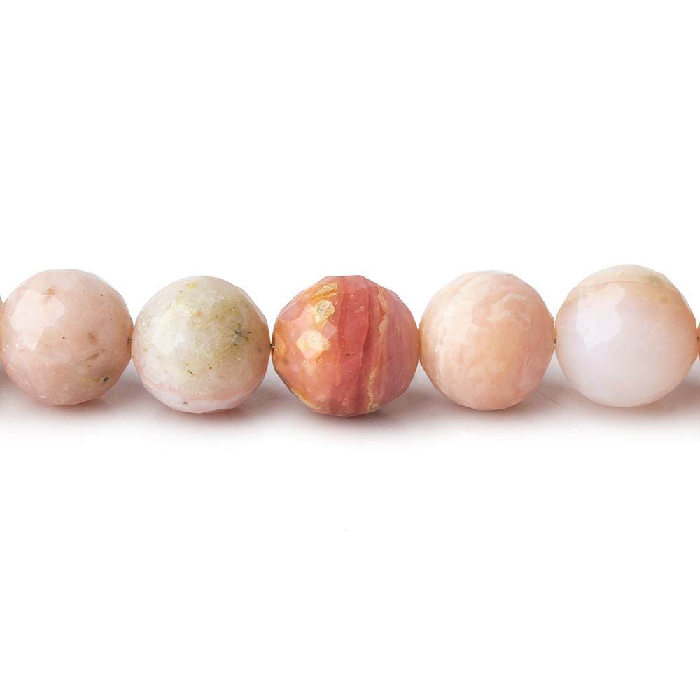 8mm Pink Peruvian Opal Faceted Round Beads 8.25 inch 23 pieces
