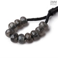 8mm Platinum Grey Moonstone 2mm Large Hole Faceted Rondelle Bead Set of 10