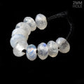 8mm Rainbow Moonstone 2mm Large Hole Faceted Rondelle Bead Set of 10
