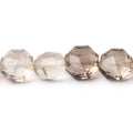 8mm Shaded Smoky Quartz Faceted Hexagon Beads 16 inch 51 pieces
