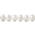 8mm Sterling Silver plated Copper Bead Cap Bali Design 8 inch 58 beads