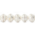 8mm Sterling Silver plated Copper Bead Cap Dots 8 inch 56 beads