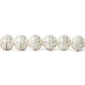 8mm Sterling Silver plated Copper Bead Cap Round Dots 8 inch 54 beads