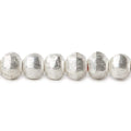 8mm Sterling Silver plated Copper Brushed Hexagon Beads 8 inch 30 pcs