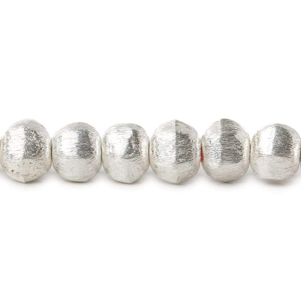 8mm Sterling Silver plated Copper Brushed Hexagon Beads 8 inch 30 pcs