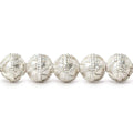8mm Sterling Silver plated Copper Miligrain Round Bead 8 inch 27 beads