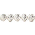 8mm Sterling Silver plated Copper Round Miligrain Bead 8 inch 27 pcs