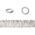 8mm Sterling Silver Plated Copper Twisted Jumpring 8 inch 42 beads
