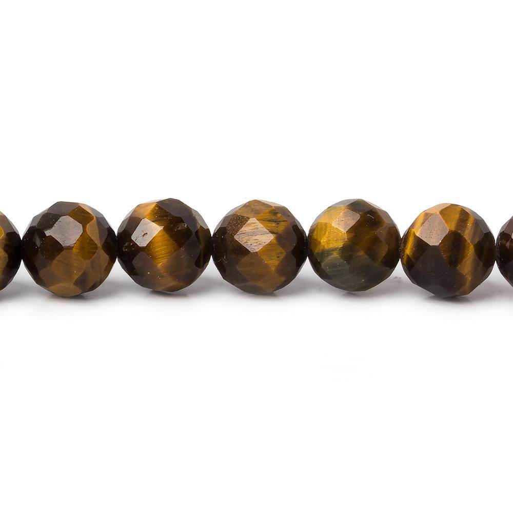 8mm Tiger's Eye Faceted Round Beads 15 inch 47 pieces