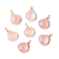 8mm Vermeil Wire Wrapped Blush Pink Chalcedony Faceted Heart 1 Focal Pendant