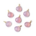 8mm Vermeil Wire Wrapped Rose Pink Chalcedony Faceted Heart 1 Focal Pendant