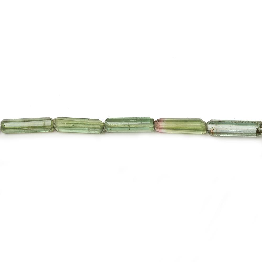 8x2-13.5x4.5mm Green Tourmaline Natural Crystal Beads 14.5 inch 35 pieces