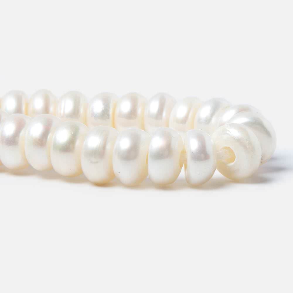 8x4mm Off White Button 2.5mm Drill Hole Freshwater Pearls 44 pcs
