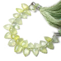 8x5-10x6mm Prehnite Scalloped Pear Beads 4 inch 26 pieces