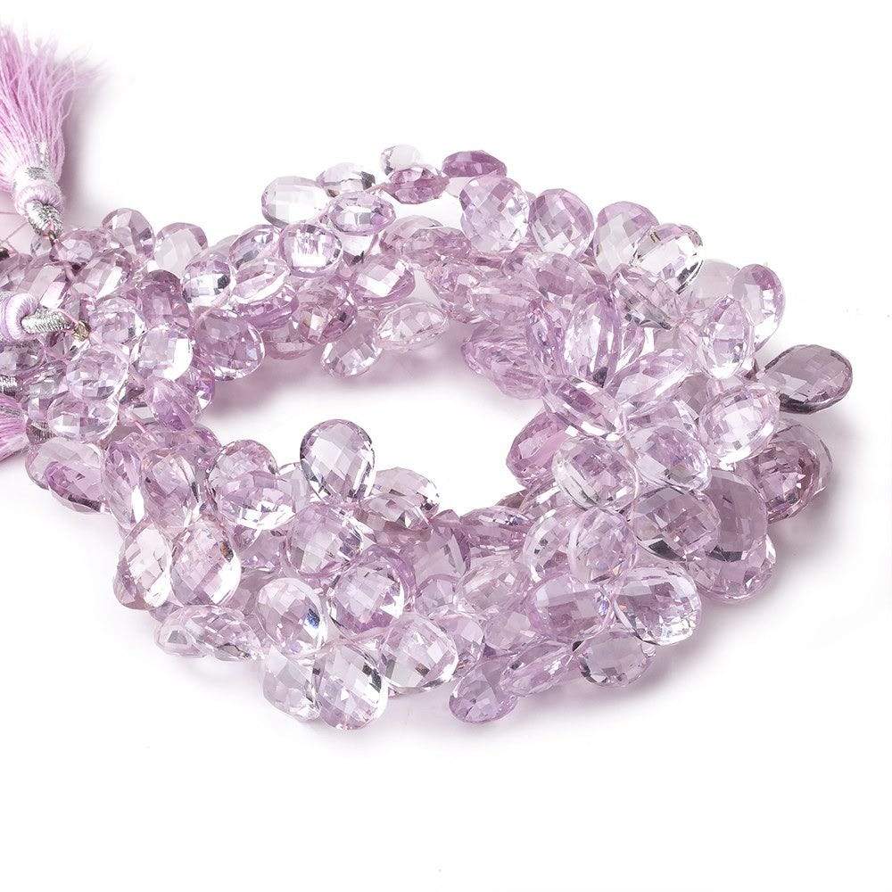 8x5-12x8mm Pink Amethyst Faceted Pear Beads 8 inch 63 pieces AAA