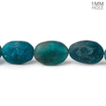 8x5-15x9mm Matte Neon Blue Apatite plain nuggets 7.5 inch 13 beads