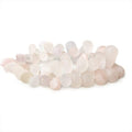8x5-17x10mm Frosted Rose Quartz Plain Tear Drop 8 inch 59 pcs