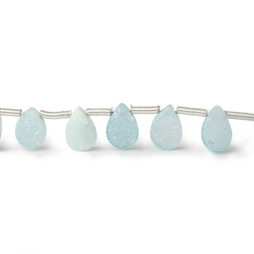 8x6-10x8mm Sky Blue Drusy Agate Pear Beads 8 inch 20 pieces