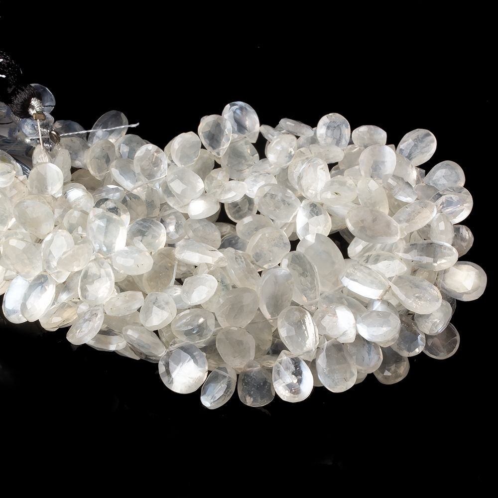 8x6-11x7mm Ceylon Moonstone faceted pears 8 inch 54 beads AAA