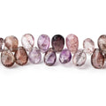 8x6-11x7mm Moss Amethyst Faceted Pear Beads 8 inch 57 pieces