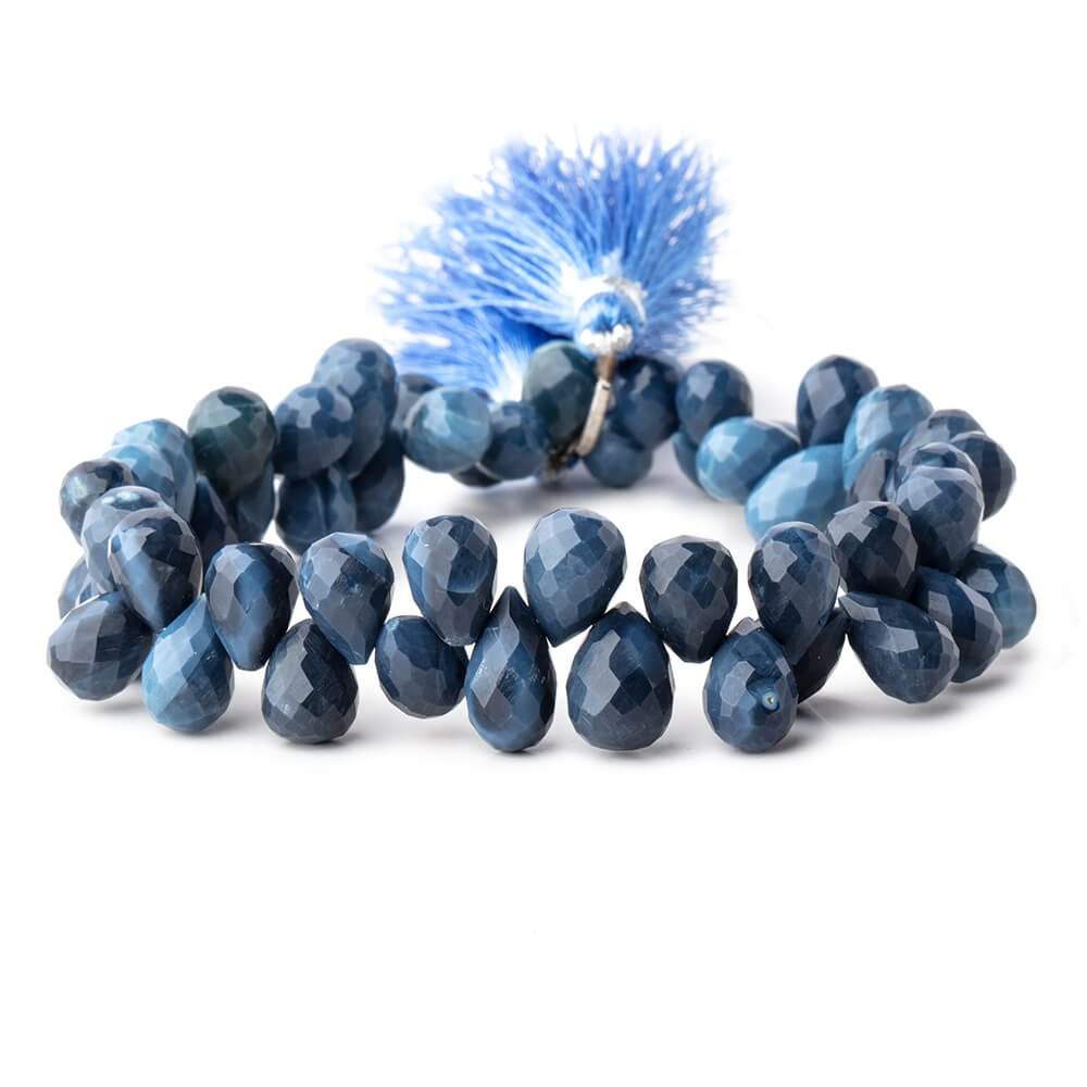 8x6-12x7mm Owyhee Denim Blue Opal Tear Drop Beads 8 inch 54 pieces