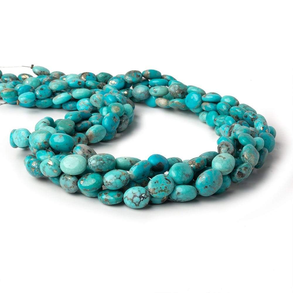 8x6-12x9mm Sleeping Beauty Turquoise with Pyrite plain nugget beads 18.5 inch 45 pcs